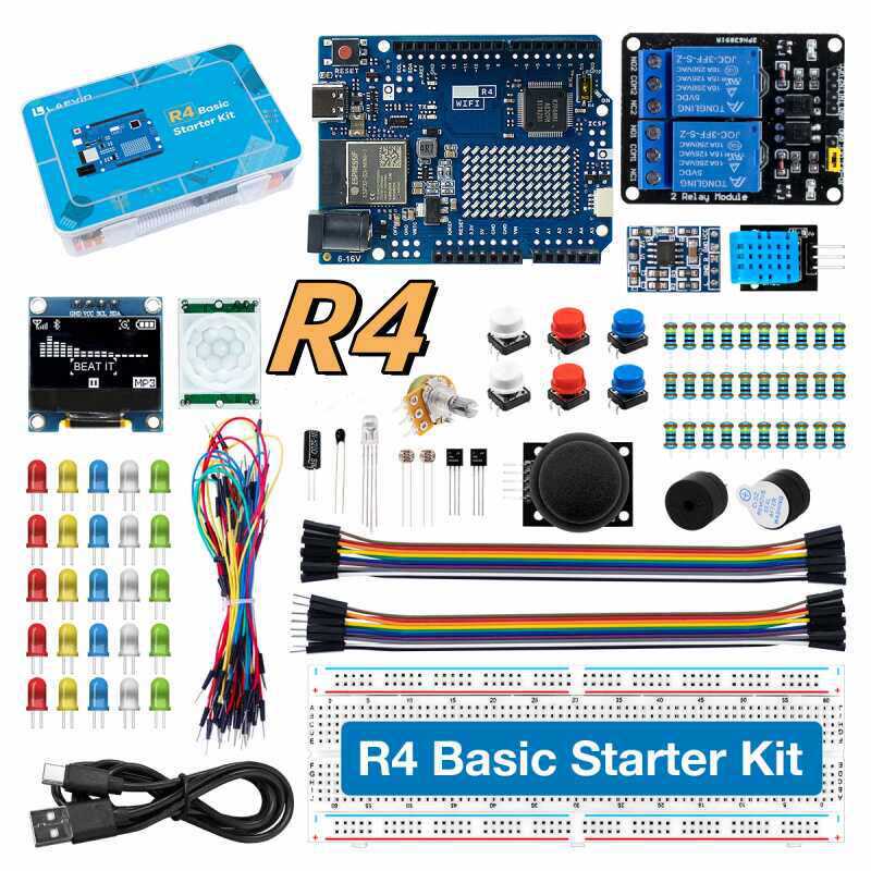 Diy Electronics Learning Kit - مجموعة أدوات تطوير UNO R4 المتوافقة