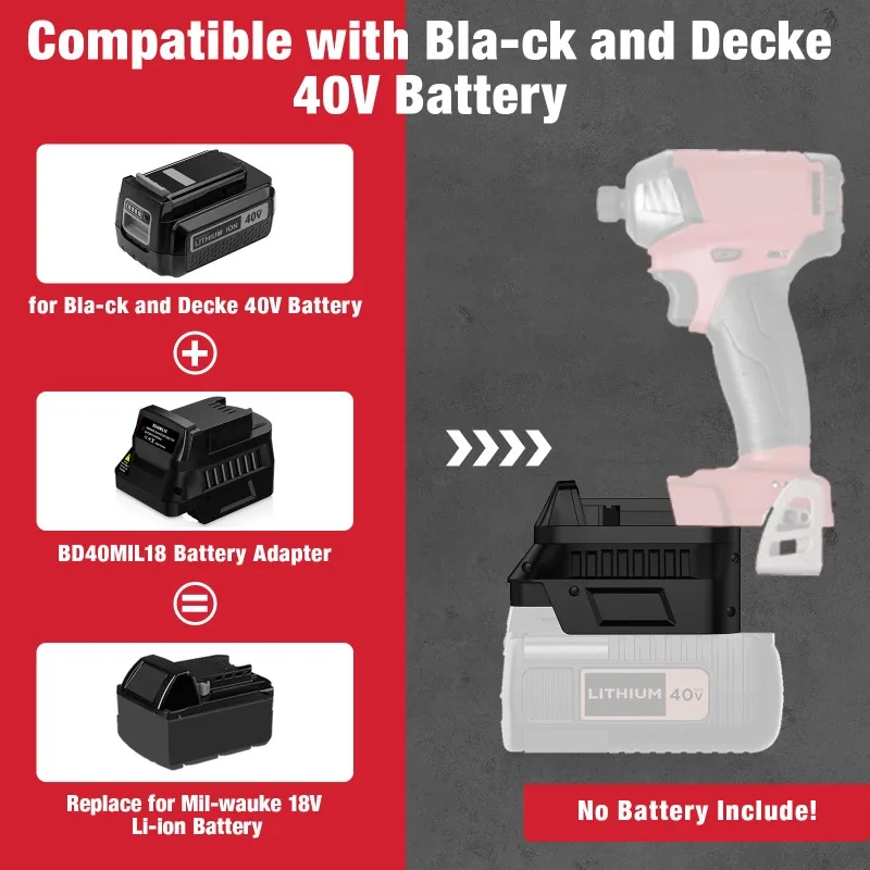 محول بطارية BD40MIL18، مناسب ل - مراجعة Black+Decker Tool Cordless وسعره