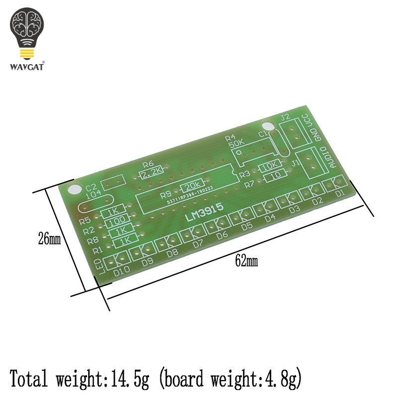 LM3915 تيار مستمر 9 فولت-12 فو - مراجعة Diy Audio Electronics Kit وسعره